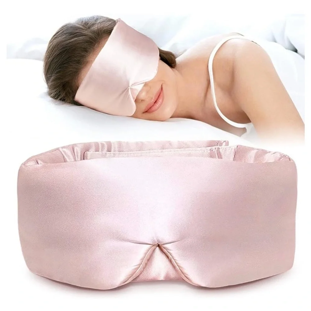 Pure Silk Sleep Mask in Light Pink